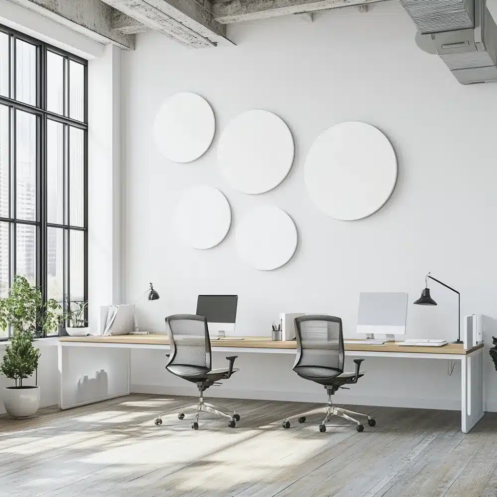 White Acoustic Wall Panel in Office